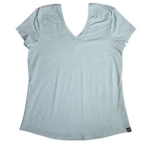 Title Nine Breeze V-Neck Tee Women Small Light Blue Athleisure Yoga Performance